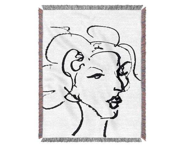 Pretty Lady Sketch Woven Blanket