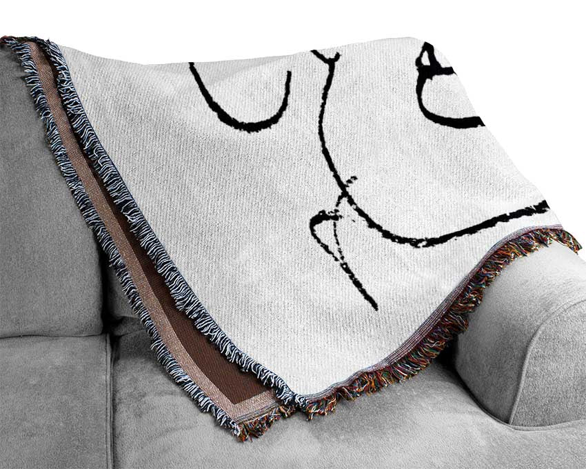 Pretty Lady Sketch Woven Blanket