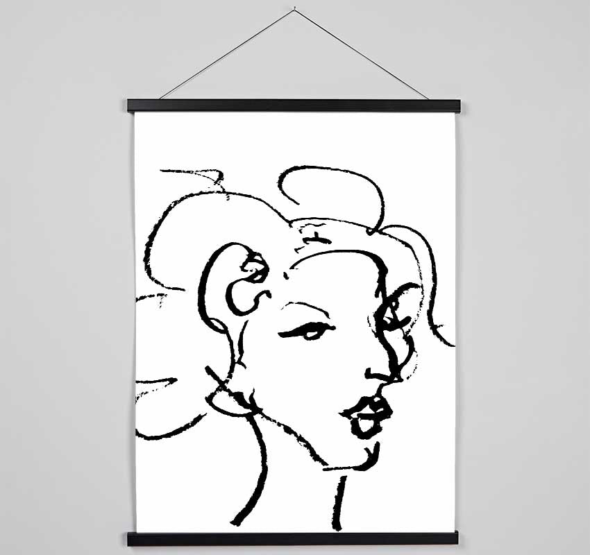 Pretty Lady Sketch Hanging Poster - Wallart-Direct UK