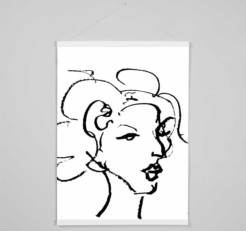 Pretty Lady Sketch Hanging Poster - Wallart-Direct UK