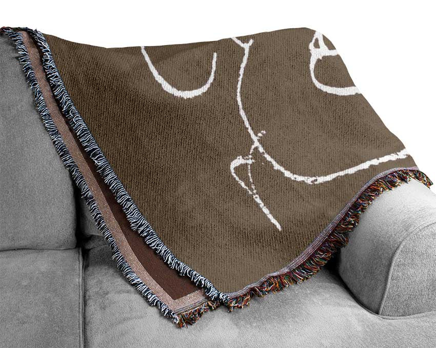 Pretty Lady Sketch Beige Woven Blanket