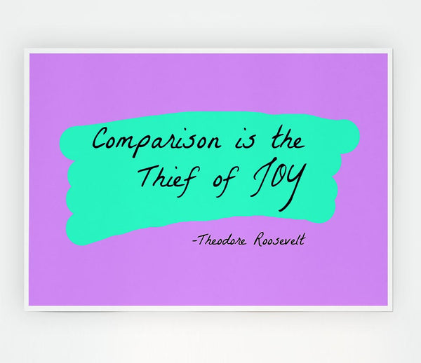 Theodore Roosevelt Comparison Is The Thief Of Joy Print Poster Wall Art