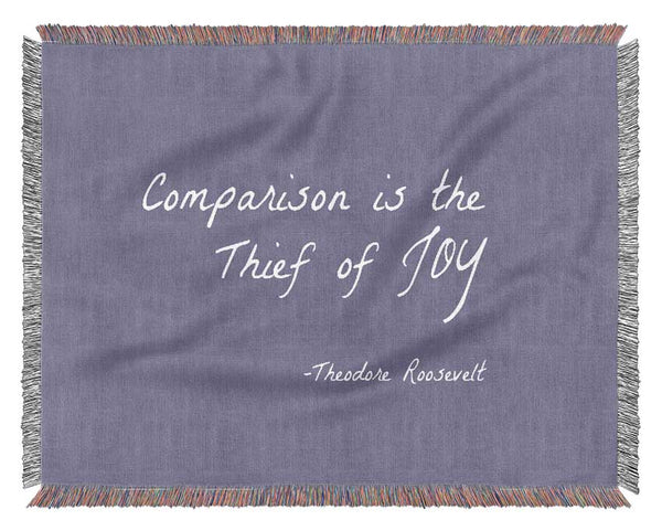 Theodore Roosevelt Comparison Is The Thief Of Joy Lilac Woven Blanket