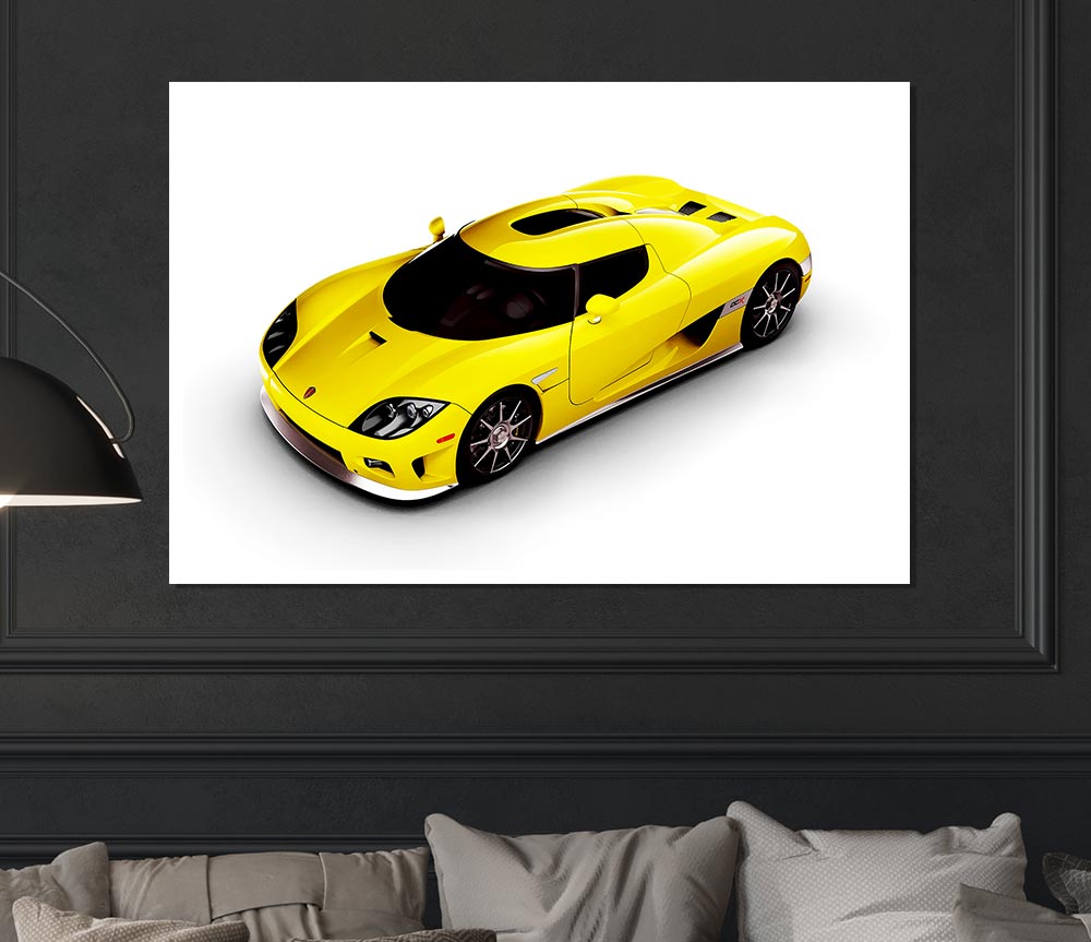 Yellow Keonigsegg Print Poster Wall Art