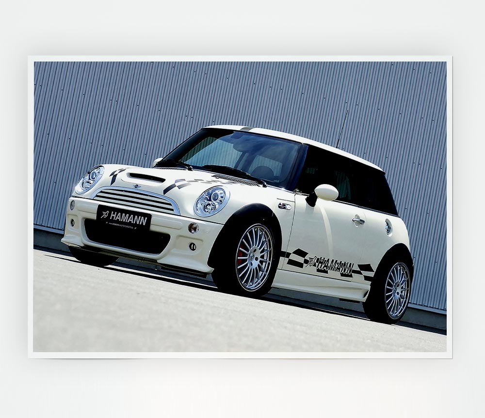 White Mini Side Profile Print Poster Wall Art