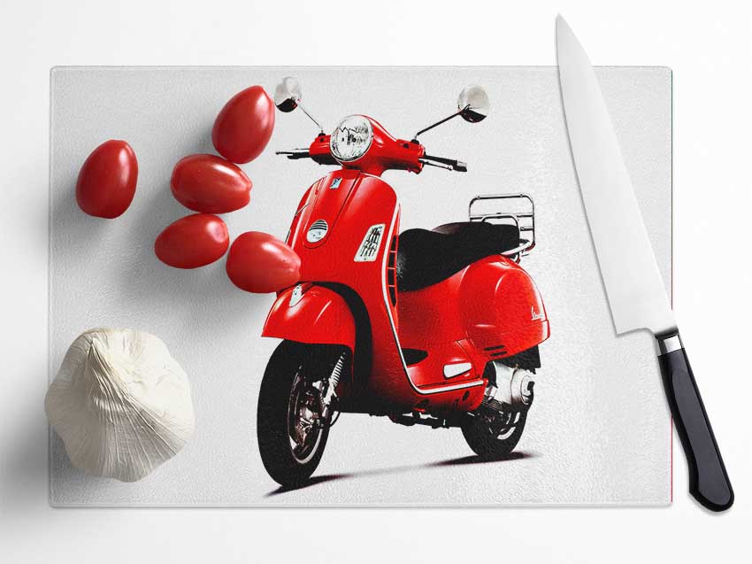 Vespa Mopede Glass Chopping Board