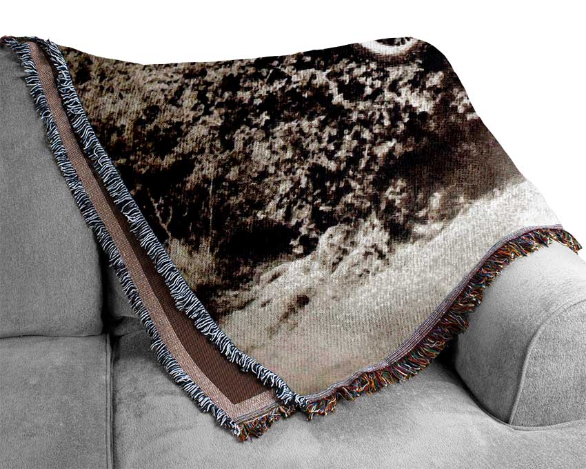 Retro Motorcross Jump Woven Blanket