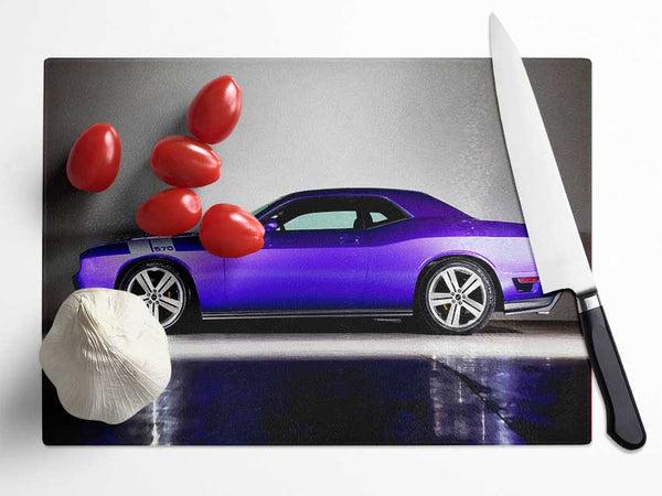 Purple Mustang Glass Chopping Board