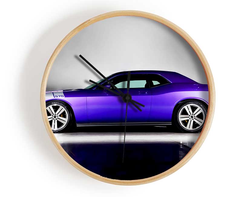 Purple Mustang Clock - Wallart-Direct UK