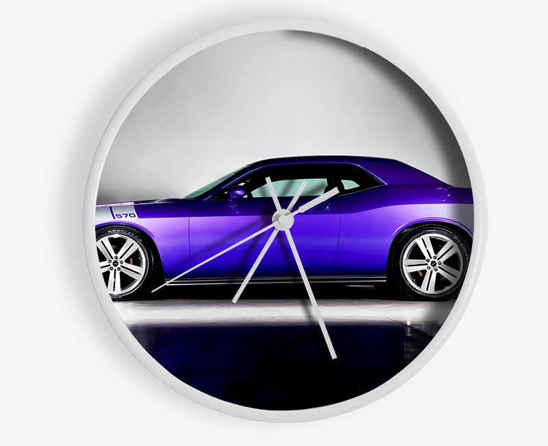 Purple Mustang Clock - Wallart-Direct UK