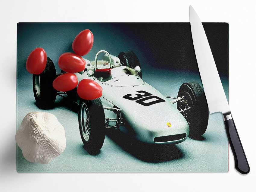 Porsche Formula One Number 30 Glass Chopping Board