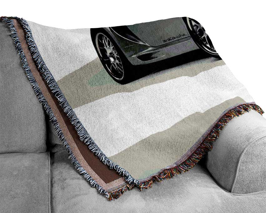 Porsche 911 Silver Woven Blanket