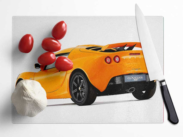 Orange Lotus Elite Rear Glass Chopping Board