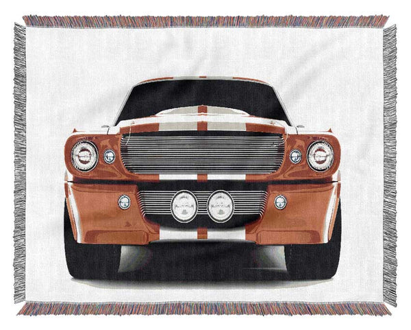 Mustang Red Front Grill Woven Blanket