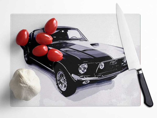 Mustang 67 B n W Glass Chopping Board