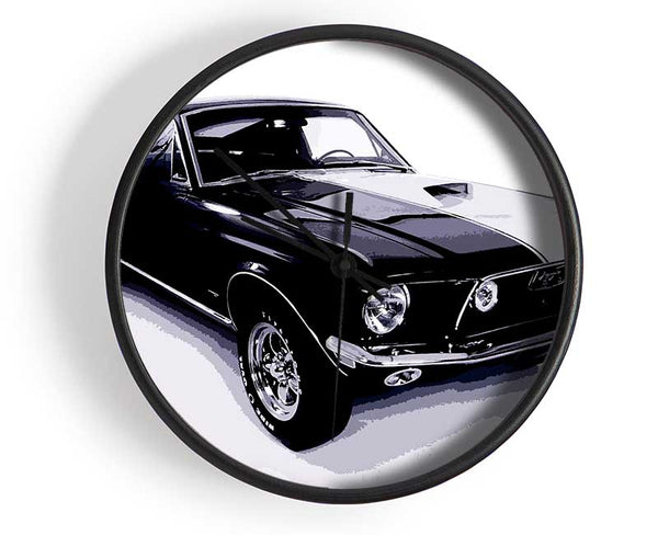 Mustang 67 B n W Clock - Wallart-Direct UK