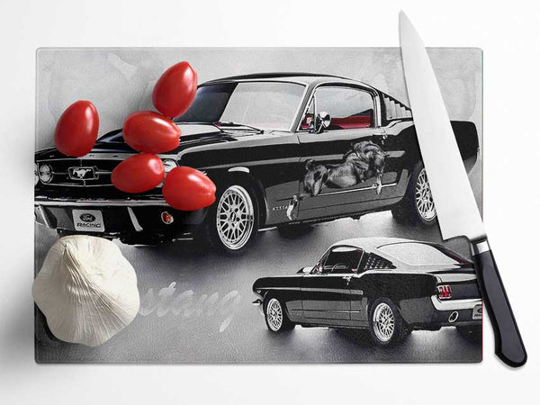 Mustang 65 Black Glass Chopping Board