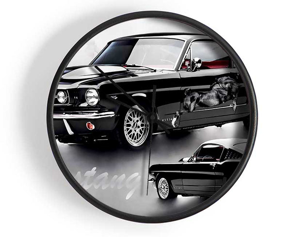 Mustang 65 Black Clock - Wallart-Direct UK