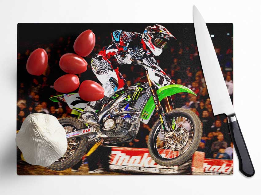 Motorcross James Stewart (Bubba) Glass Chopping Board