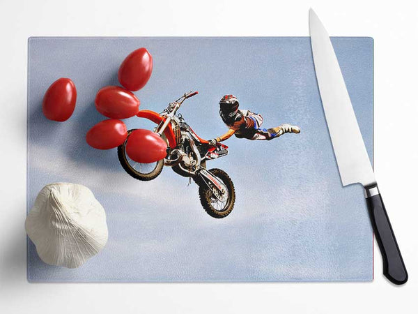 Motorcross Freestyle Glass Chopping Board