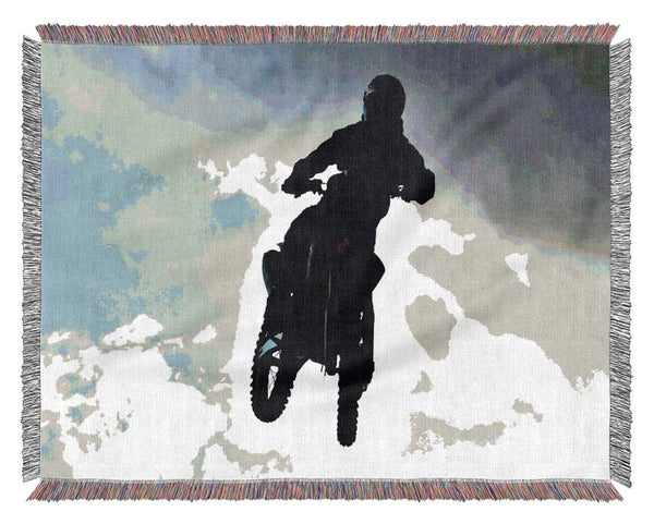 Motorcross Freestyle In The Sky Woven Blanket