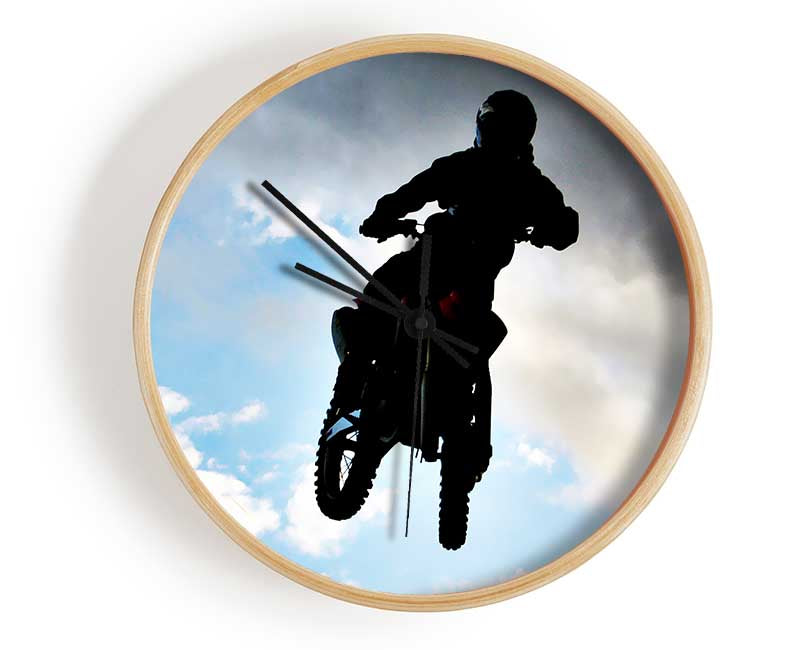 Motorcross Freestyle In The Sky Clock - Wallart-Direct UK