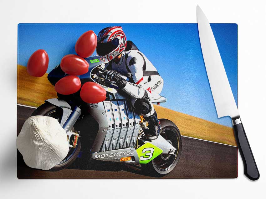 Motoczysz Racing Bike Glass Chopping Board