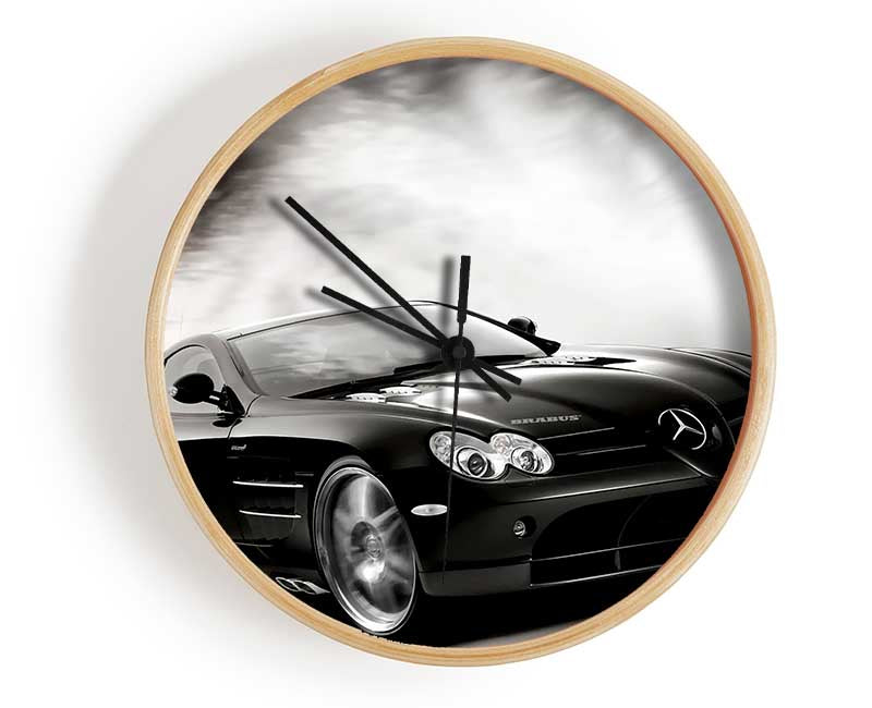 Mercedes Maclaren Black And White Clock - Wallart-Direct UK