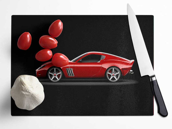 Maserati Red Side Profile Glass Chopping Board