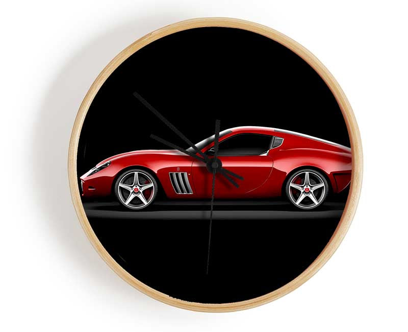 Maserati Red Side Profile Clock - Wallart-Direct UK