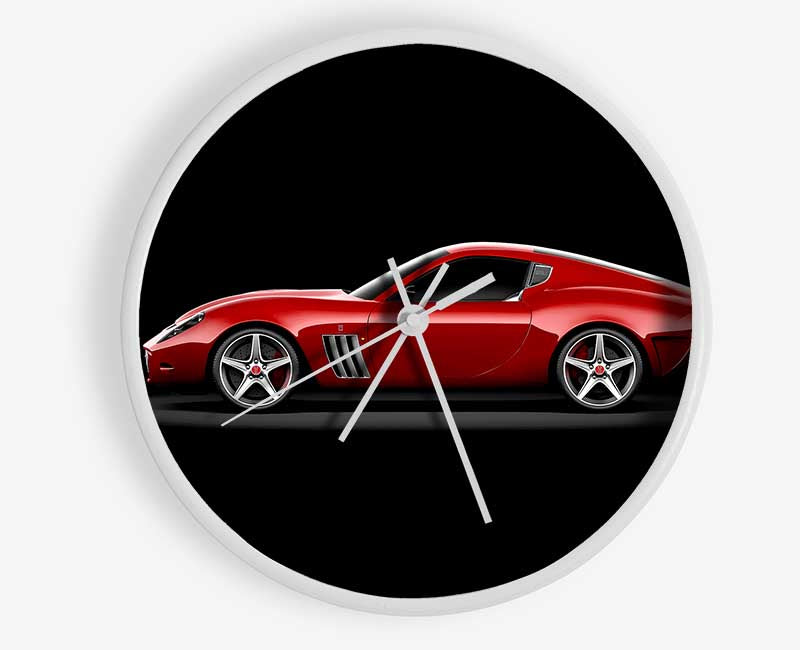 Maserati Red Side Profile Clock - Wallart-Direct UK