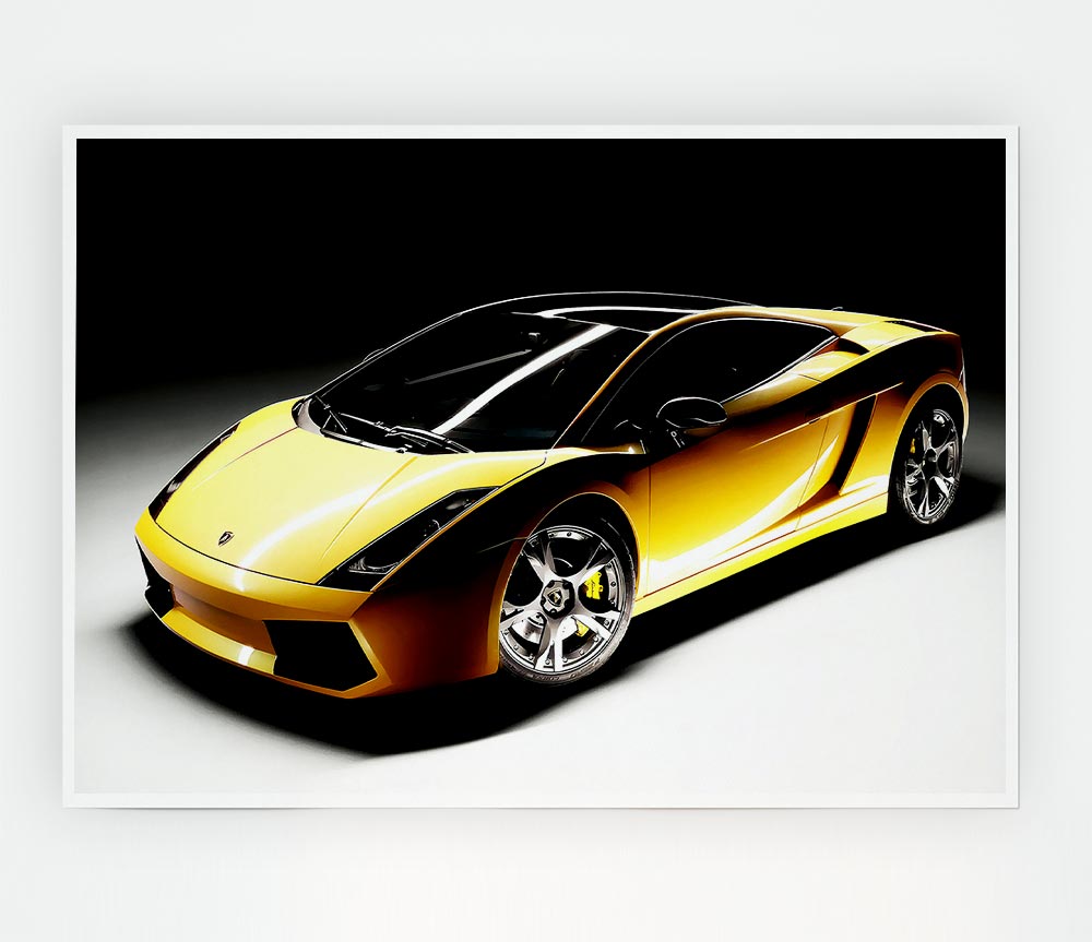 Lamborghini Yellow Stunner Print Poster Wall Art