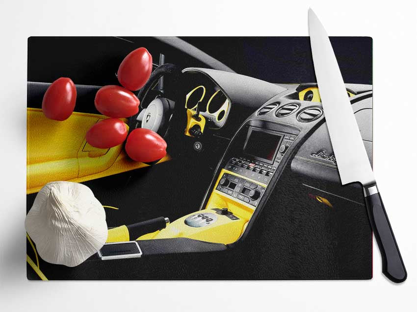 Lamborghini Stunning Interior Glass Chopping Board