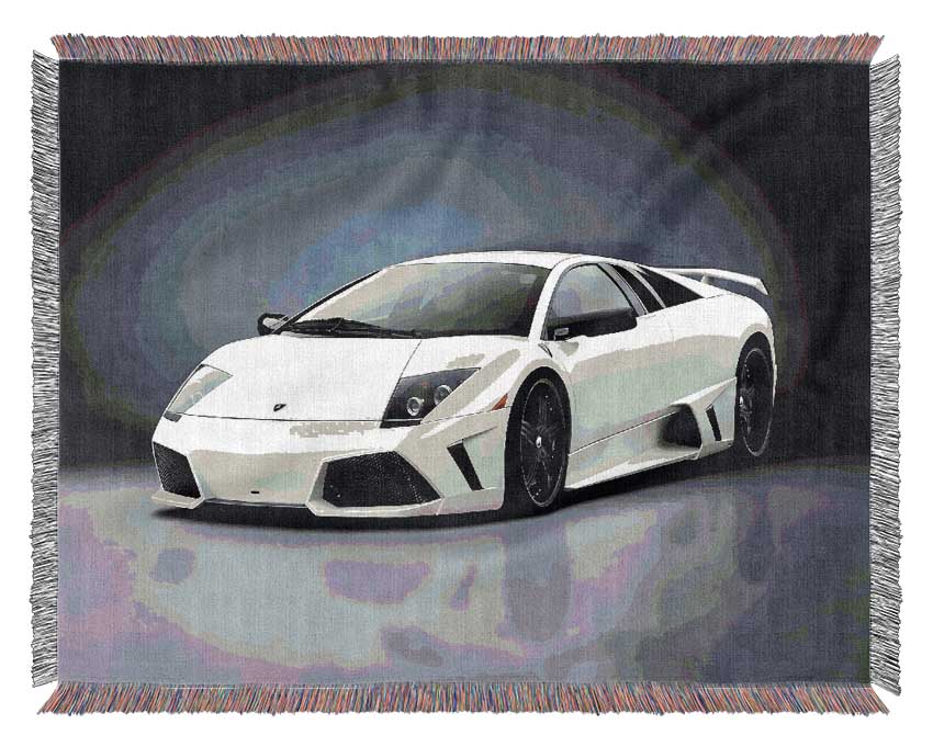 Lamborghini Snow White Woven Blanket