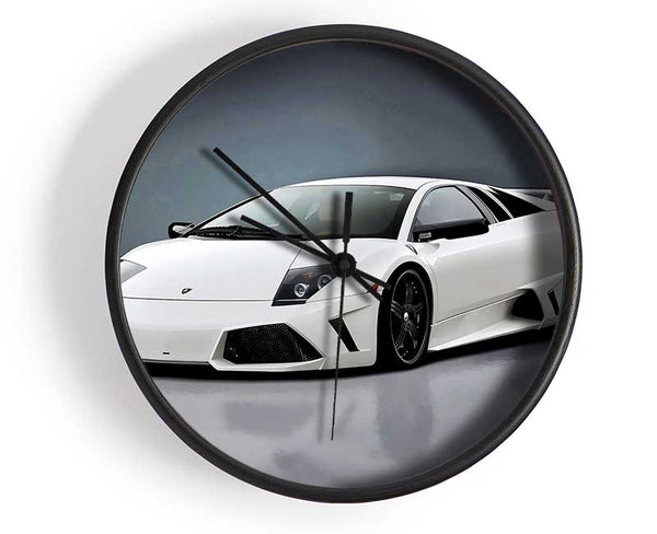 Lamborghini Snow White Clock - Wallart-Direct UK