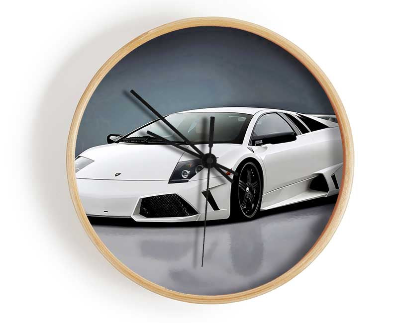 Lamborghini Snow White Clock - Wallart-Direct UK