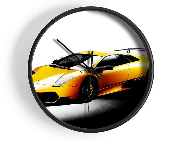 Lamborghini Side Profile Yellow Clock - Wallart-Direct UK