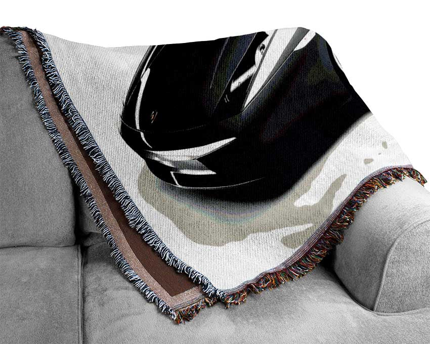 Lamborghini Side Profile Silver Woven Blanket