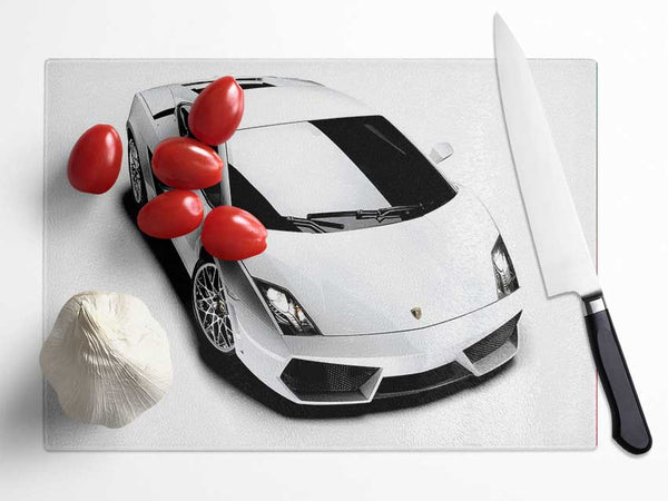 Lamborghini From Above Glass Chopping Board