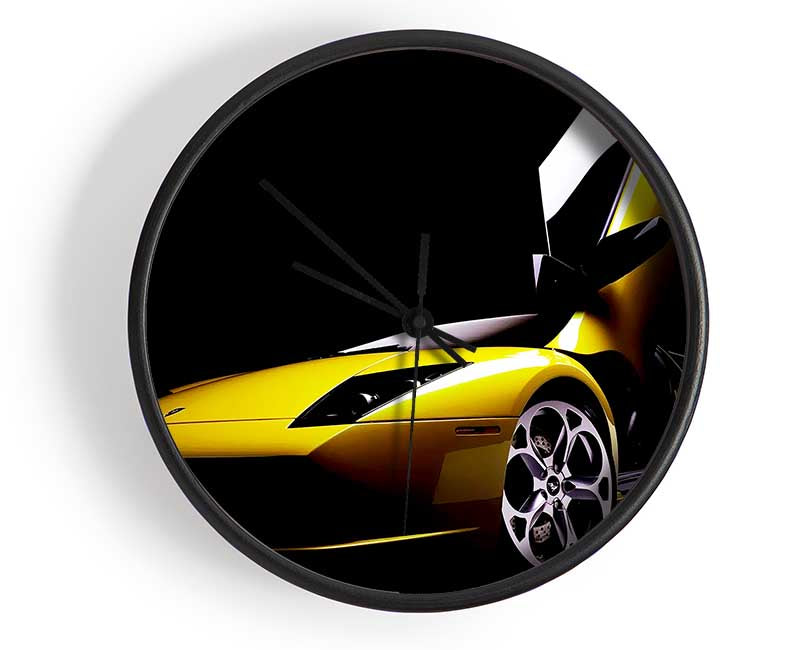 Lamborghini Doors Yellow Clock - Wallart-Direct UK