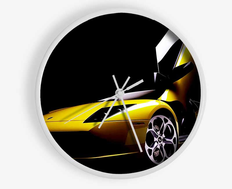 Lamborghini Doors Yellow Clock - Wallart-Direct UK