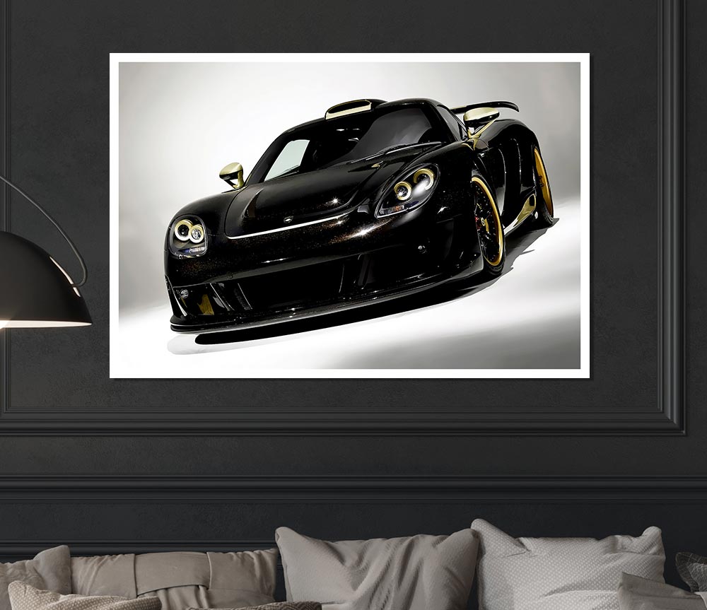 Lamborghini Black Gold Print Poster Wall Art