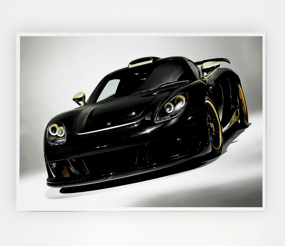 Lamborghini Black Gold Print Poster Wall Art