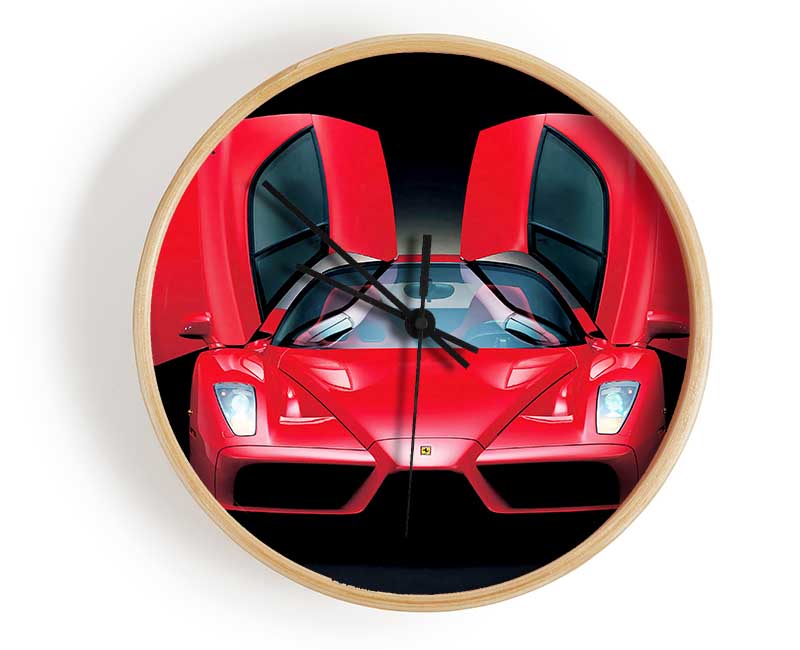 Lamborghini Bat Winged Doors Red Clock - Wallart-Direct UK