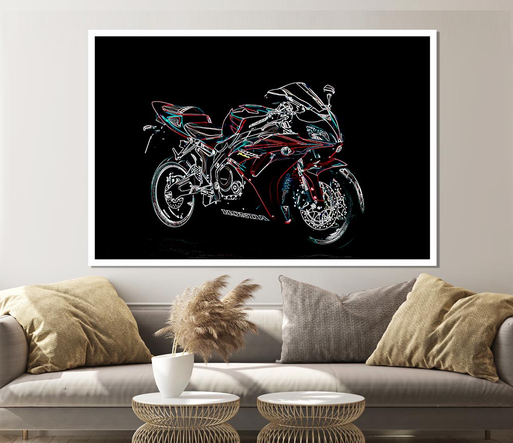 Honda Cbr Print Poster Wall Art