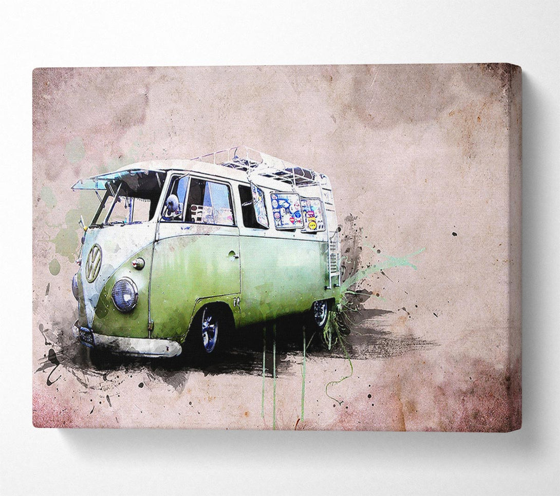 Picture of Hippies Van Canvas Print Wall Art