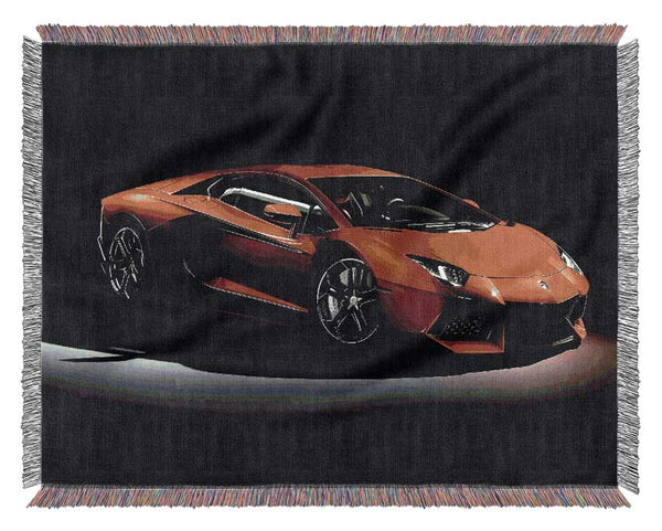 Lamborghini Aventador Orange Woven Blanket