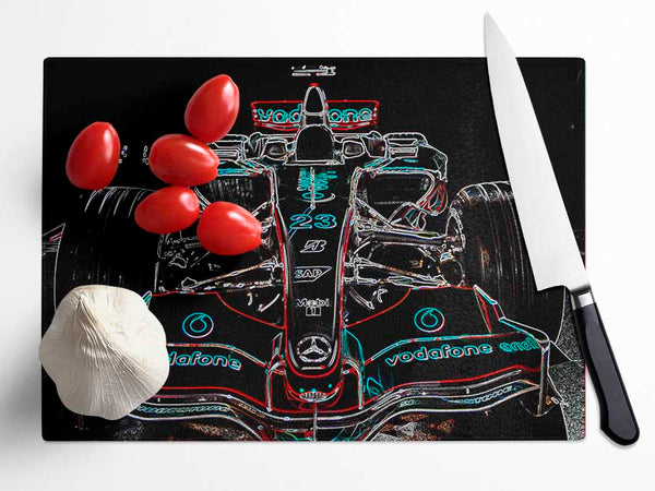 Formula One Pole Postion Glass Chopping Board