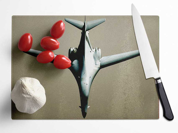 Fighter Plane Glass Chopping Board