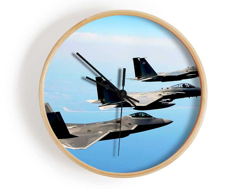 Fighter Jets Clock - Wallart-Direct UK